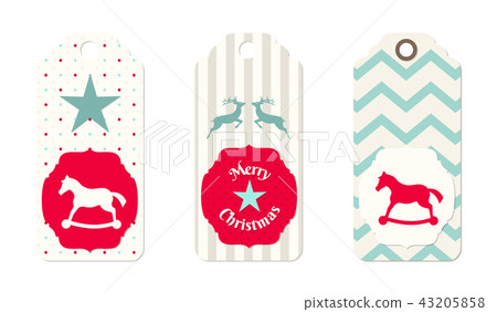 Three christmas tags in shabby chic style Three christmas tags in shabby chic style 43205858