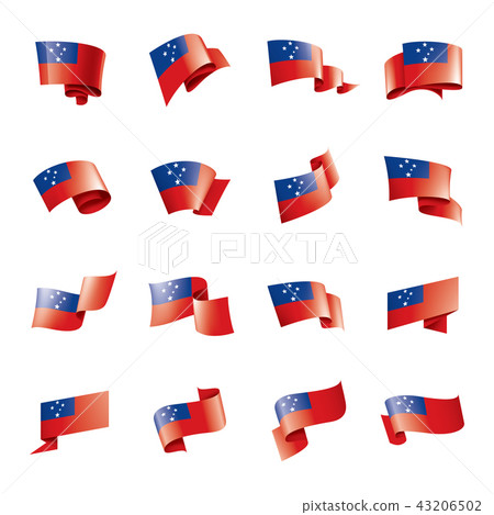 Samoa flag, vector illustration on a white background. Samoa flag, vector illustration on a white background. 43206502