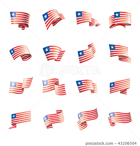Liberia flag, vector illustration on a white background. Liberia flag, vector illustration on a white background. 43206504