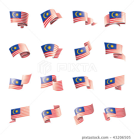 Malaysia flag, vector illustration on a white background. Malaysia flag, vector illustration on a white background. 43206505