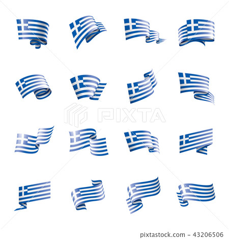 Greece flag, vector illustration on a white background. Greece flag, vector illustration on a white background. 43206506