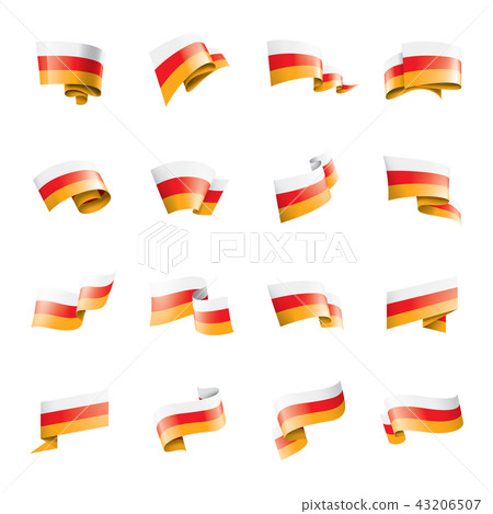 South Ossetia flag, vector illustration on a white background. South Ossetia flag, vector illustration on a white background. 43206507