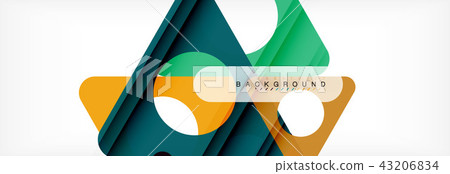 Abstract geometric background. Modern overlapping triangles. Unusual color shapes for your message 43206834