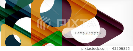Geometric background, circles and triangles shapes banner. Illustration for business brochure or 43206835