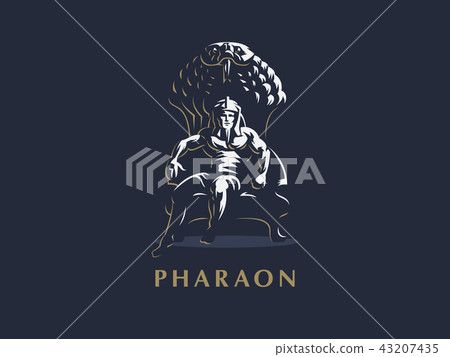 The Egyptian king. Man.  Pharaoh. Ankh.  43207435