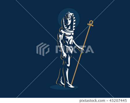 The Egyptian king. Man.  Pharaoh. Ankh.  43207445
