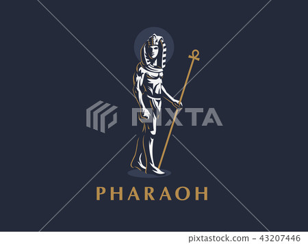The Egyptian king. Man.  Pharaoh. Ankh.  43207446
