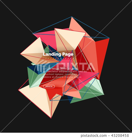 Vector 3d triangle abstract background, polygonal geometric design 43208458