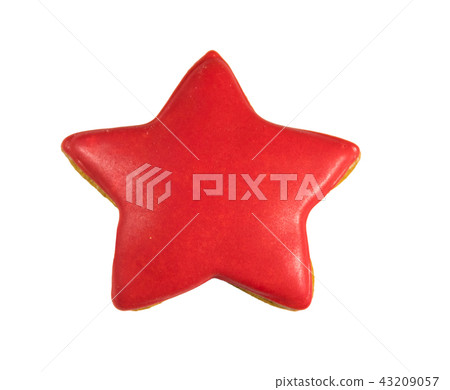 Star shaped gingerbread cookie isolated on white Star shaped gingerbread cookie isolated on white 43209057