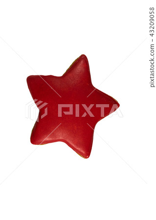 Star shaped gingerbread cookie isolated on white Star shaped gingerbread cookie isolated on white 43209058