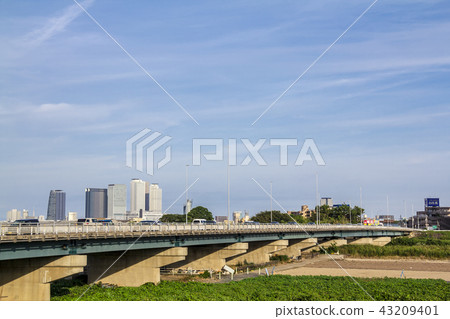 Aichi Prefecture Nagoya Cityscape Shonai River Embankment Toyoko Bridge 43209401