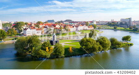 Aerial view of Nemiga, Minsk. Belarus Aerial view of Nemiga, Minsk. Belarus 43209402