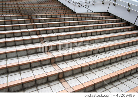 Long stairs with many steps outdoor 43209499