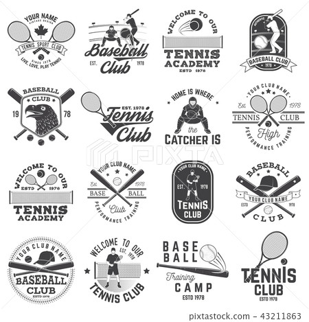 Set of baseball or softball club badge. Vector. Concept for shirt or