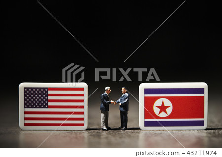 Flag of the United States and North Korea Flag of the United States and North Korea 43211974