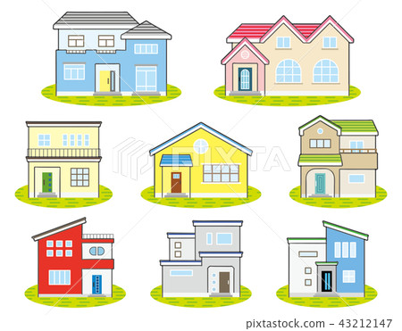 房子的正面顏色與地面(西式和現代) 房子的正面顏色與地面(西式和現代) 43212147