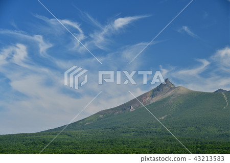 在北海道的Nanae鎮和北海道的Komagatake拍攝Onami公園的夏日風景照片 43213583