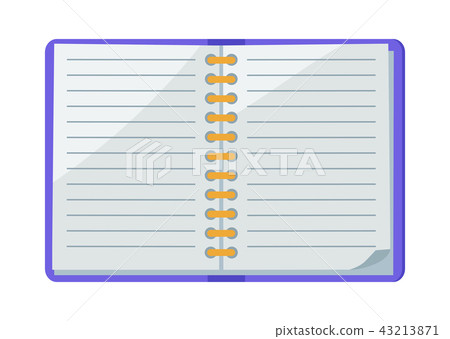 Open Spiral Copybook Vector Illustration Icon 43213871