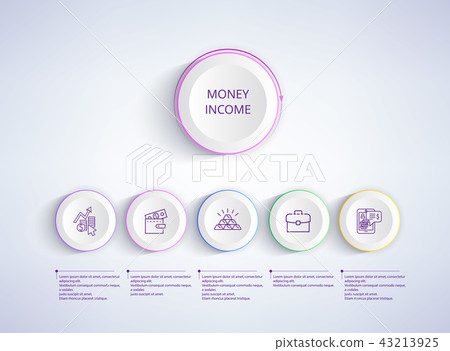 Money Income with Icons on Vector Illustration 43213925