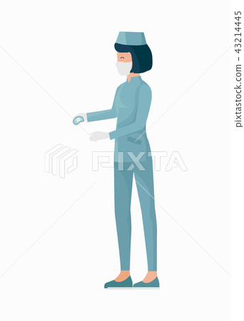 Nurse in Blue Uniform Icon Vector Illustration 43214445