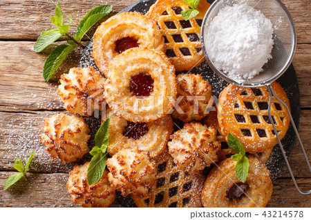 Tasty cookies rocher coco, couque and marimbas 43214578