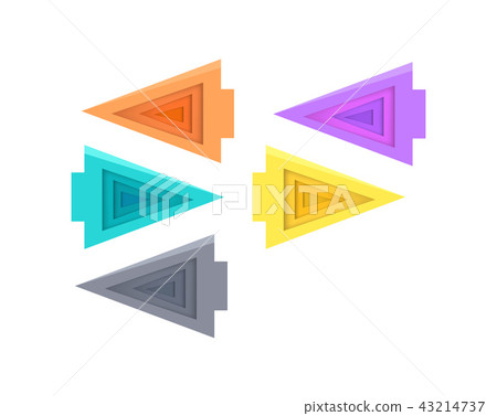 Five Colorful Arrows Vector Illustration on White 43214737