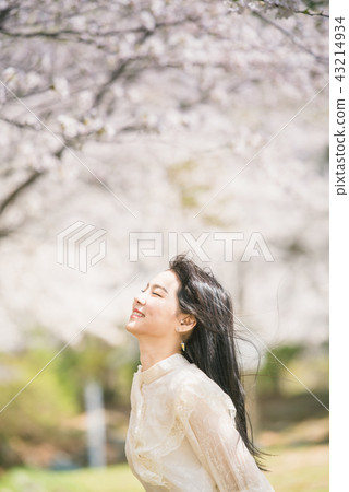 20s woman travel sensuality cherry blossom spring 20s woman travel sensuality cherry blossom spring 43214934