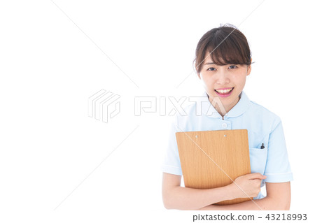 Nurse holding a medical record 43218993