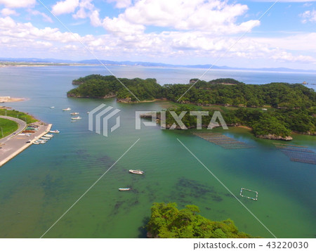 日本的三個景點之一“松島灣” - 無人機的航拍照片（宮城縣東松島市宮城角色鹿山山） 43220030