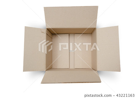 open empty paper box isolated on white 43221163
