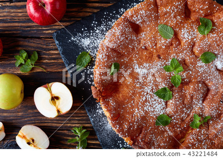 close-up of an apple pie charlotte 43221484