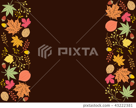 下落的葉子和樹堅果框架 43222381