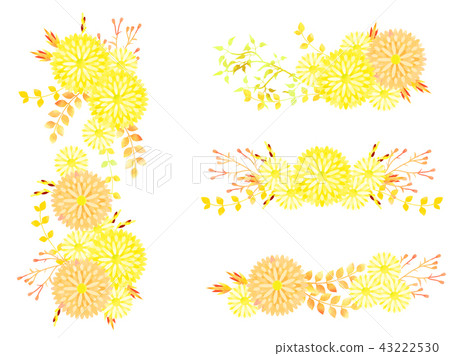 黃色秋天花框架 43222530