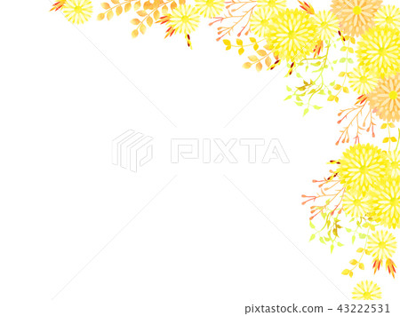 Yellow autumn flower frame 43222531