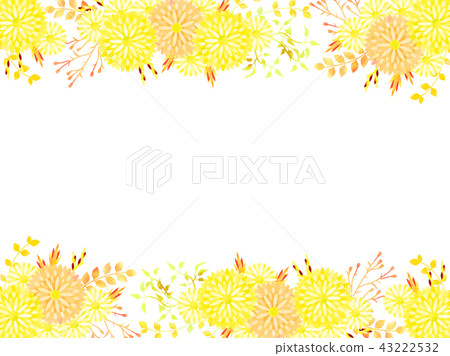 Yellow autumn flower frame 43222532