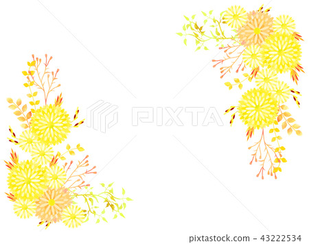 Yellow autumn flower frame 43222534