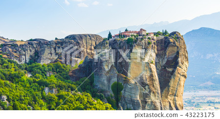 Mountain scenery with Meteora rocks and Monastery 43223175