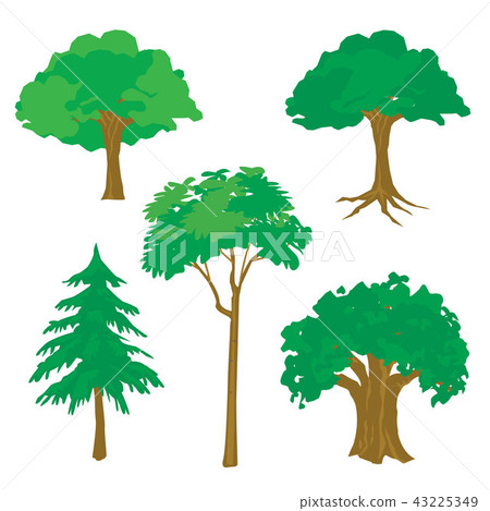 Tree Nature Green Cartoon Vector Tree Nature Green Cartoon Vector 43225349
