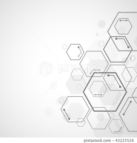 Abstract hexagon background , Technology polygonal 43225528