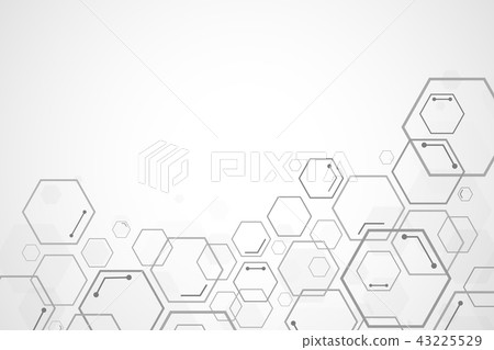 Abstract hexagon background , Technology polygonal 43225529