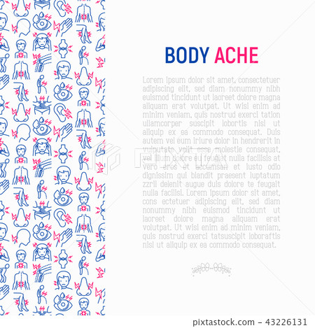 Body aches concept with thin line icons Body aches concept with thin line icons 43226131