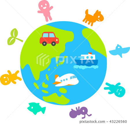 Deformation illustration of the earth and living things Deformation illustration of the earth and living things 43226560