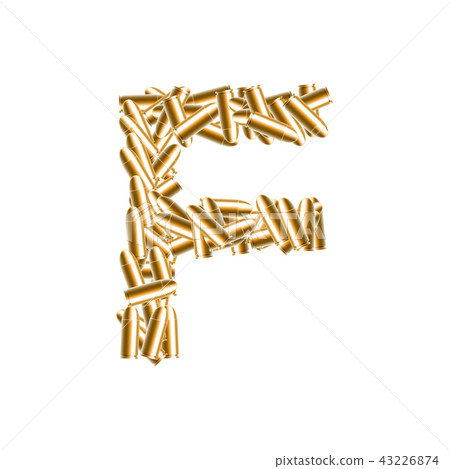 Alphabet bullet set letter F gold color Alphabet bullet set letter F gold color 43226874