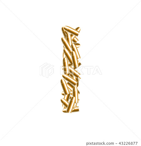 Alphabet bullet set letter I gold color 43226877