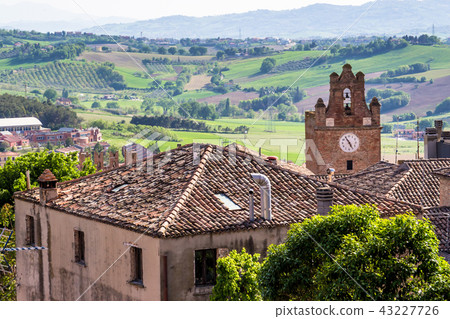 landscape from Gradara Castle, italy landscape from Gradara Castle, italy 43227726