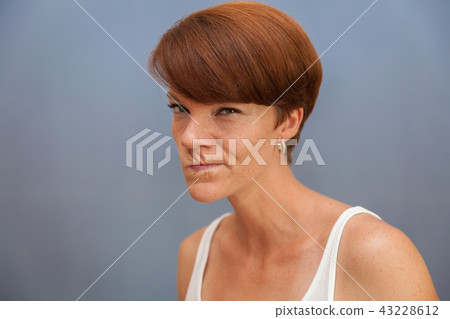 young beautiful woman anticipates emotions 43228612