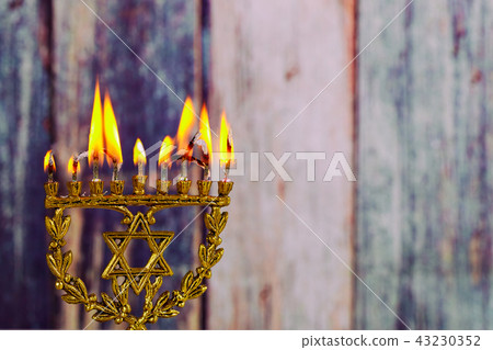 Jewish holiday hannukah symbols menorah Jewish holiday hannukah symbols menorah 43230352