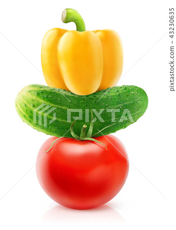 Fresh vegetables on top of each other Fresh vegetables on top of each other 43230635
