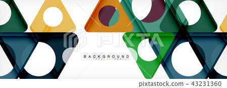 Geometric background, circles and triangles shapes banner. Illustration for business brochure or 43231360