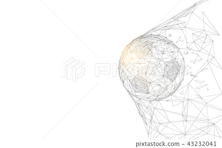 Soccer ball in goal from lines and point 43232041